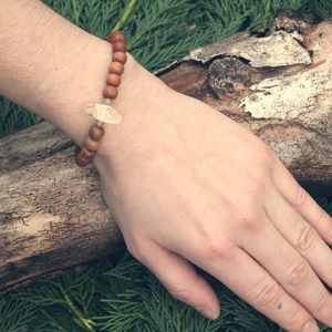 Citrine Sandalwood Success Bracelet Boho Mala Gems